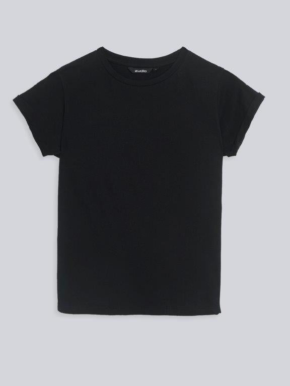 Zudio Black Crewneck T-shirt