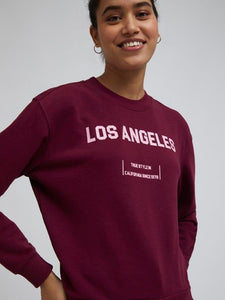 Zudio Wine Text Printed Sweatshirt