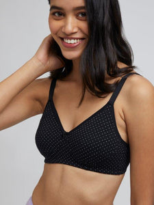 Zudio Black Polkadot Print Non-Padded Bra