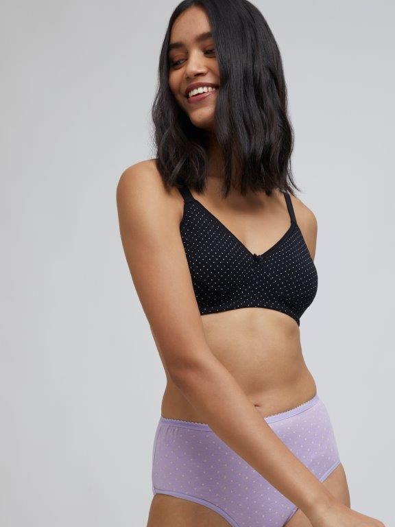 Zudio Black Polkadot Print Non Padded Bra