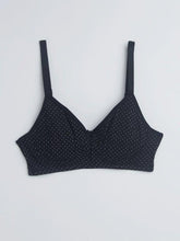 Load image into Gallery viewer, Zudio Black Polkadot Print Non-Padded Bra