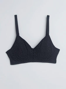 Zudio Black Polkadot Print Non-Padded Bra