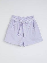 Load image into Gallery viewer, Zudio Lilac Paper-bag Waist Denim Shorts