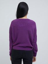 Load image into Gallery viewer, Zudio Purple Ribbed Texture Knitted Top
