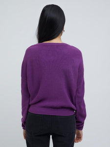 Zudio Purple Ribbed Texture Knitted Top
